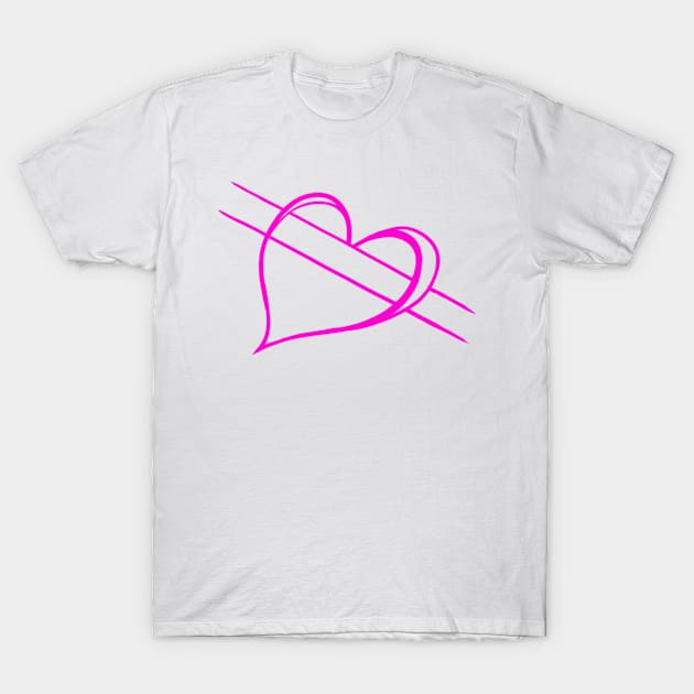 Love in Currency - neon pink version T-Shirt by sketchbooksage